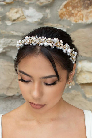 Silver Pearl Headband - Bridal Brilliance
