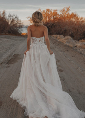 7560 | Stella York - Bridal Brilliance STRAPLESS LACE A-LINE WEDDING DRESS WITH SWEETHEART NECKLINE