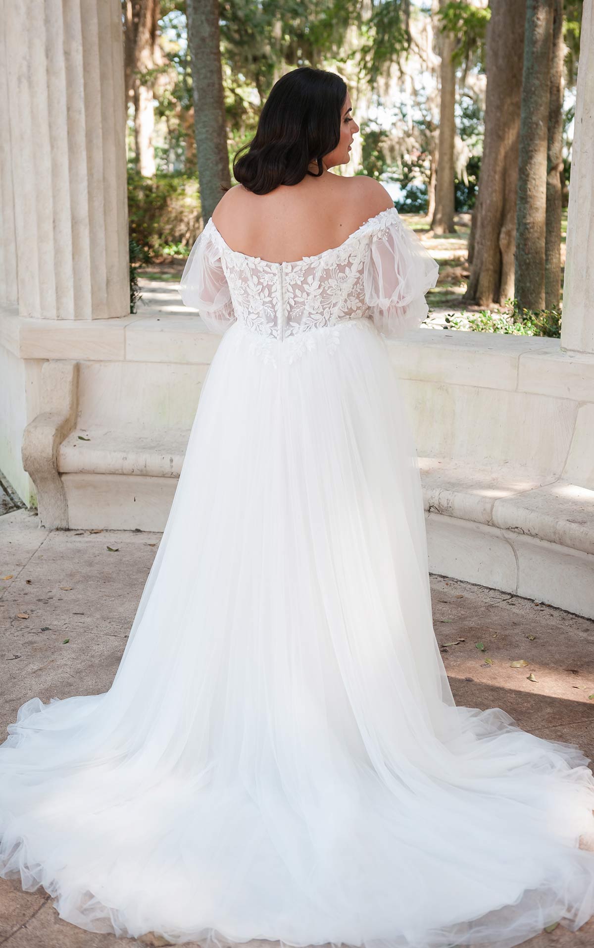 Romantic Lace Wedding Dress with Off-the-Shoulder Long Sleeves - Stella  York Wedding Dresses