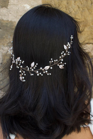 Magnolia Silver Hair Vine - Bridal Brilliance